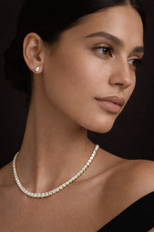 The Seraphine Pear Halo Earrings