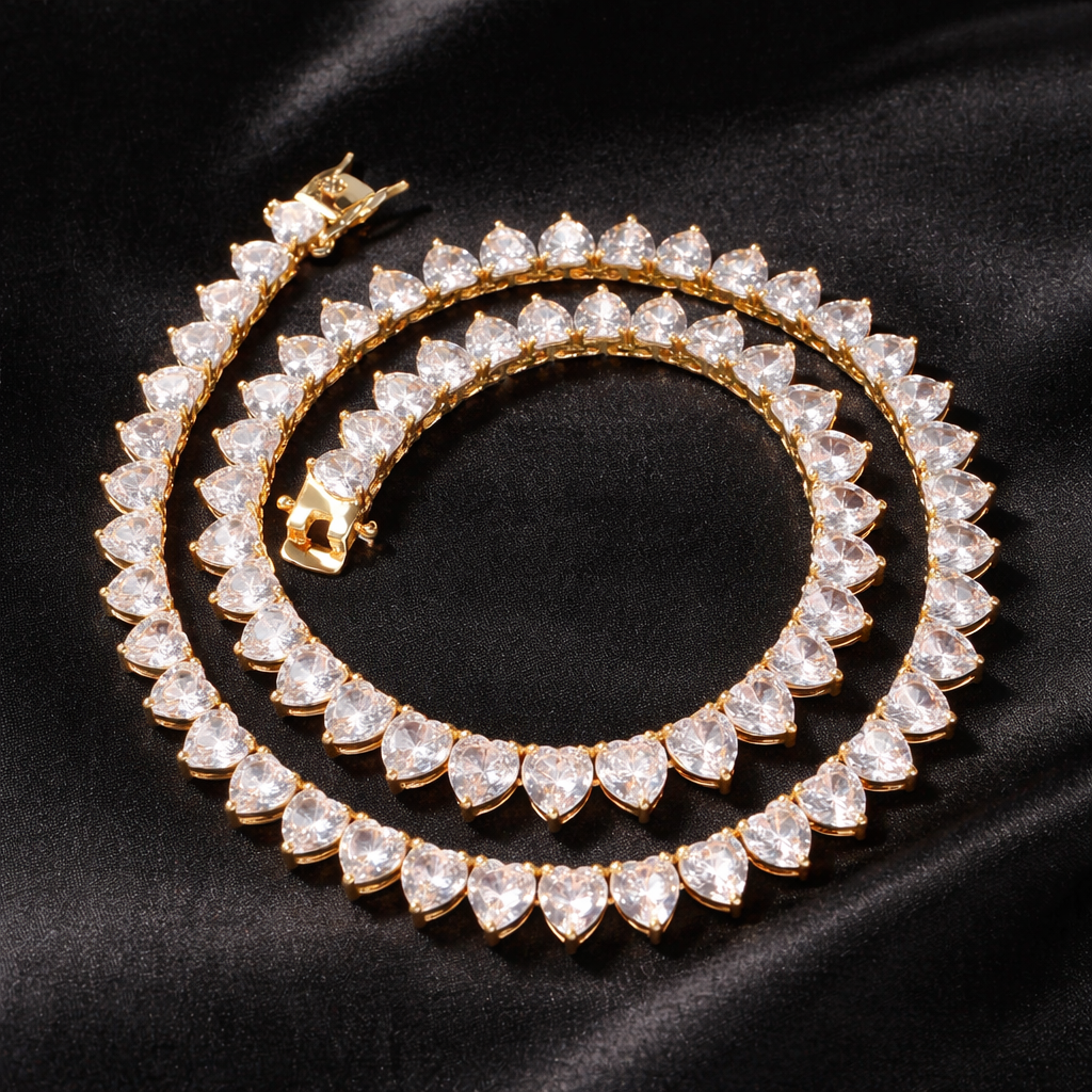 Amora Heart Tennis Necklace