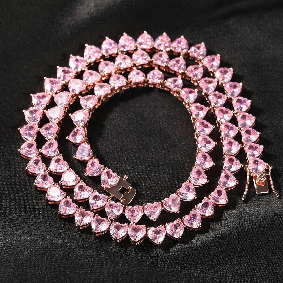 Amora Heart Tennis Necklace