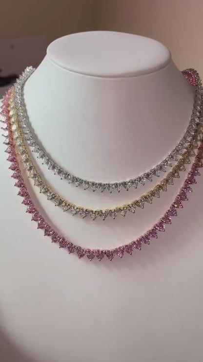 Amora Heart Tennis Necklace
