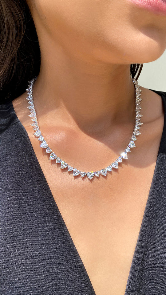 Amora Heart Tennis Necklace